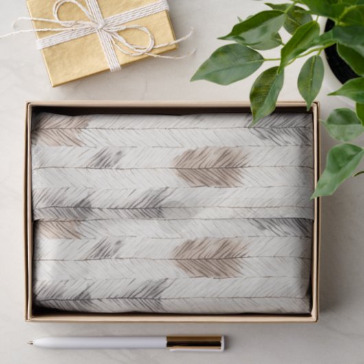 Papier Mousseline Cozy Cream Feathers Christmas (Cadeau)