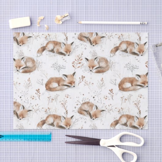 Papier Mousseline Cozy Foxes Christmas (Artisanat)
