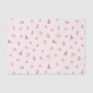 Papier Mousseline Cozy Pink Christmas Pattern