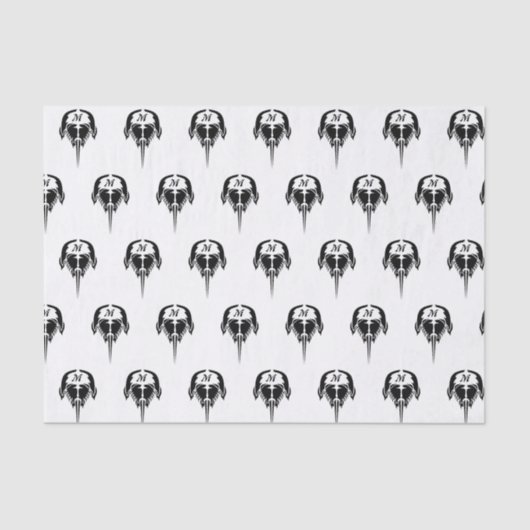 Papier Mousseline Crabe à fer à cheval dans le style tatouage tribal (Recto)