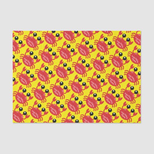 Papier Mousseline Crabe Anniversaire Soirée Cartoon Enfants (Recto)