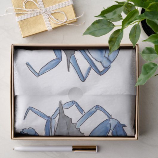 Papier Mousseline Crabe bleu (Cadeau)