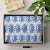 Papier Mousseline Crabe Bleu motif Océan (Cadeau)