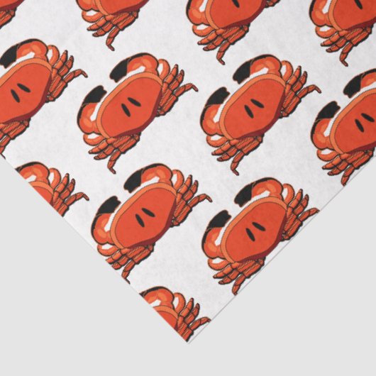 Papier Mousseline Crabe noir rouge stylisé #2 dessin (Détail)