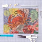Papier Mousseline Crabe Plage Nautique Art de la mer (Artisanat)
