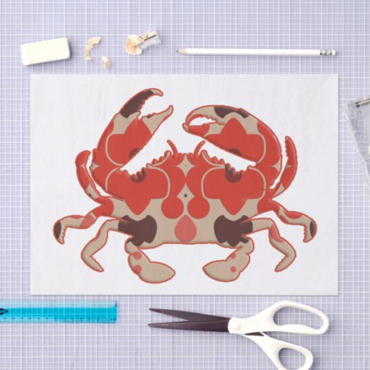 Papier Mousseline Crabe - rétro (Artisanat)