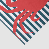 Papier Mousseline Crabe rouge sur les rayures nautiques (Détail)