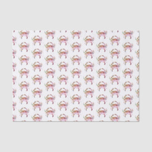 Papier Mousseline Crabe Tissu Papier bleu Aquarelle Motif Plage