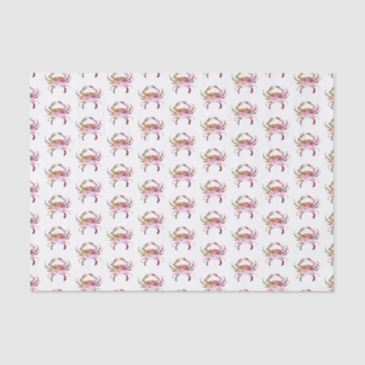 Papier Mousseline Crabe Tissu Papier bleu Aquarelle Motif Plage (Recto)