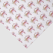 Papier Mousseline Crabe Tissu Papier bleu Aquarelle Motif Plage (Détail)