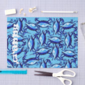 Papier Mousseline Crabes bleus en papier de tissus (Artisanat)