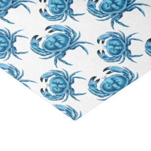 Papier Mousseline Crabes bleus Motif balnéaire