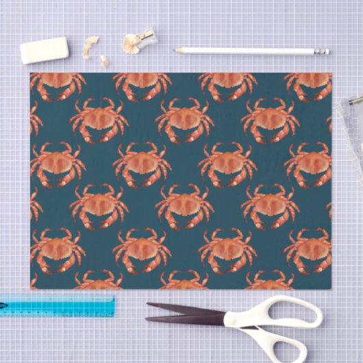 Papier Mousseline Crabes Motif balnéaire (Artisanat)