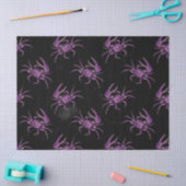 Papier Mousseline Crabes violets sur la page de découpage noire (Artisanat)