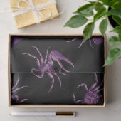 Papier Mousseline Crabes violets sur la page de découpage noire (Cadeau)