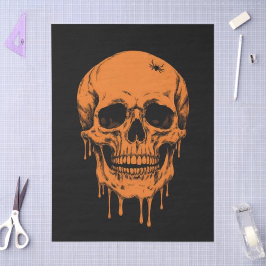 Papier Mousseline Crâne à égratignure avec un crayon d'araignée en h (Artisanat)