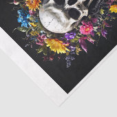 Papier Mousseline Crâne à fleurs - Fleur d'Halloween (Détail)