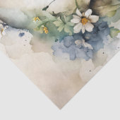 Papier Mousseline Crâne aquarelle avec découpage Fleur sauvage (Détail)