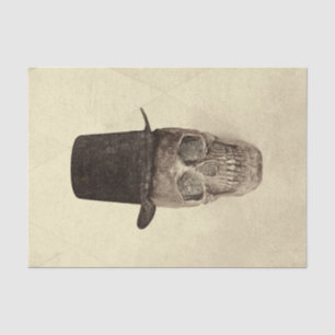 Papier Mousseline Crâne avec chapeau supérieur Gothique Vintage Sepi