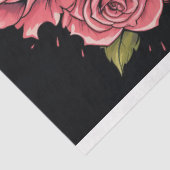 Papier Mousseline Crâne avec Roses à goutte 2 découpage papier (Détail)