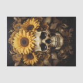 Papier Mousseline Crâne avec tournesol or (Recto)