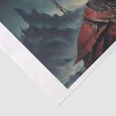 Papier Mousseline Crâne couronné en armure - (Détail)