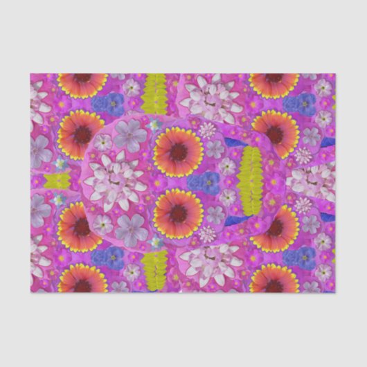 Papier Mousseline Crâne de fleurs 2 (Recto)