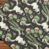 Papier Mousseline Crâne de vache occidentale et cactus