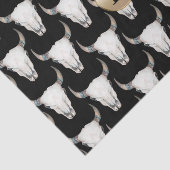 Papier Mousseline Crâne de vache rustique boho monogramme personnali (Détail)