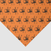 Papier Mousseline Crâne d'Halloween orange (Détail)