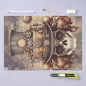 Papier Mousseline Crâne d'Halloween Steampunk (Artisanat)