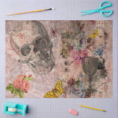 Papier Mousseline Crâne d'Halloween, Verre de Vin et Papillon jaune (Artisanat)