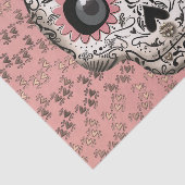 Papier Mousseline Crâne en sucre rose et or, fête fantaisiste et mig (Détail)