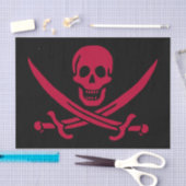 Papier Mousseline Crâne et épées de Crimson Drapeau pirate de Calico (Artisanat)