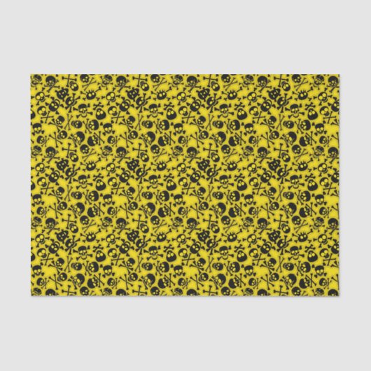 Papier Mousseline Crâne et motif d'os croisés (Recto)