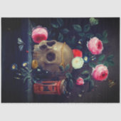 Papier Mousseline Crâne et rose (Recto)