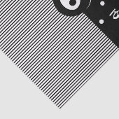 Papier Mousseline Crâne Fantaisiste Noir et Blanc à Points et à Rayu (Détail)