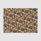 Papier Mousseline Crâne floral de automne éffrayant (Recto)