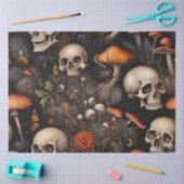 Papier Mousseline crâne gothique champignon insectes tissu découpage (Artisanat)