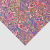Papier Mousseline Crâne Gothique Couleur violet Peau Rose Art (Détail)