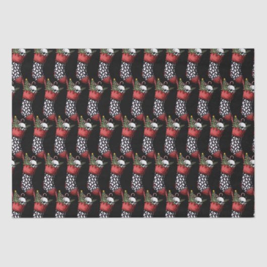 Papier Mousseline Crâne gothique de Noël déplaisant (Recto)