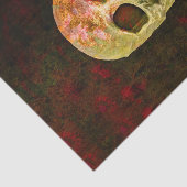 Papier Mousseline Crâne gothique Vintage rouge vert (Détail)