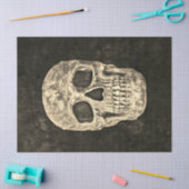 Papier Mousseline Crâne humain gothique Texture beige noire (Artisanat)