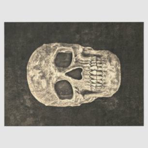 Papier Mousseline Crâne humain gothique Texture beige noire
