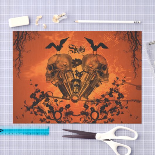 Papier Mousseline Crâne mécanique impressionnant (Artisanat)