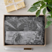 Papier Mousseline Crâne Rustique Floral Noir Et Blanc (Cadeau)