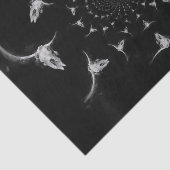 Papier Mousseline Crâne Rustique Noir Et Blanc Occidental (Détail)