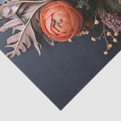 Papier Mousseline Crâne textrudé floral dans découpage bleu (Détail)