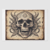 Papier Mousseline Crâne tribal sur parchemin (Recto)