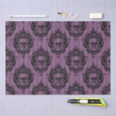 Papier Mousseline Crâne victorienne violet et noir Motif Halloween (Artisanat)